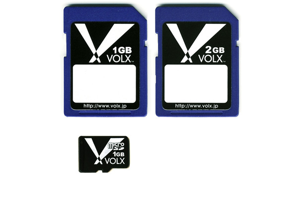 左上から時計回りにVX-SD141-SDOM-1GB/VX-SD141-SDOM-2GB/VX-MICSD141-MSOMB-1GB