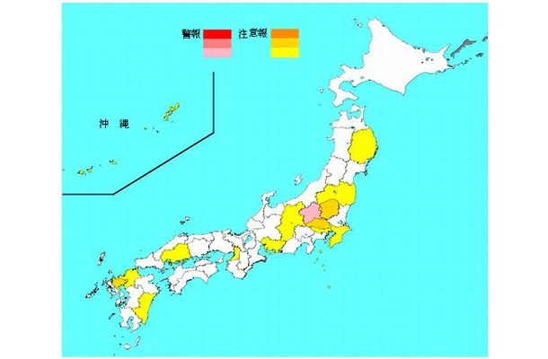 インフルエンザ流行レベルマップ