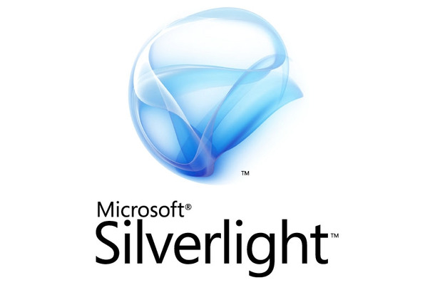 Silverlightのロゴ。キャッチフレーズは「light up the WEB」