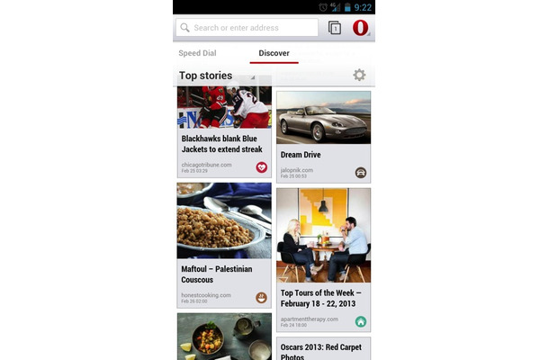 Opera for Android、Discover
