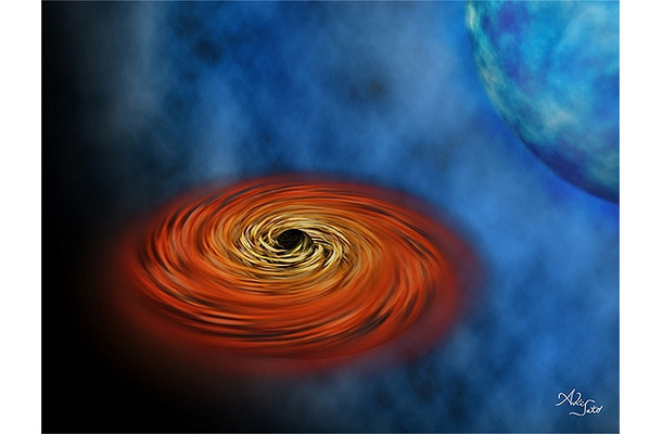「はくちょう座X-1」 ブラックホール連星の想像図