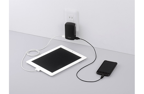 タブレットやスマートフォンを家庭用コンセントからダイレクトに充電できるUSB充電器「BSMPBAC02シリーズ」