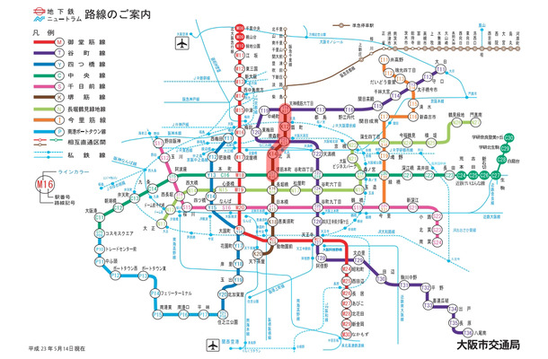 今回新たに携帯電話サービスが利用可能となる路線（赤色）