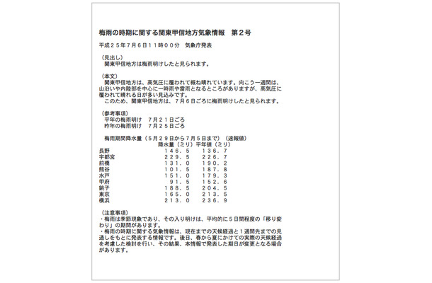 気象庁の発表