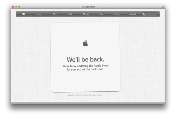 Apple Storeがメンテナンス状態（英語）
