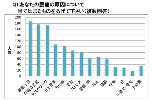 あなたの腰痛の原因について当てはまるものをあげてください