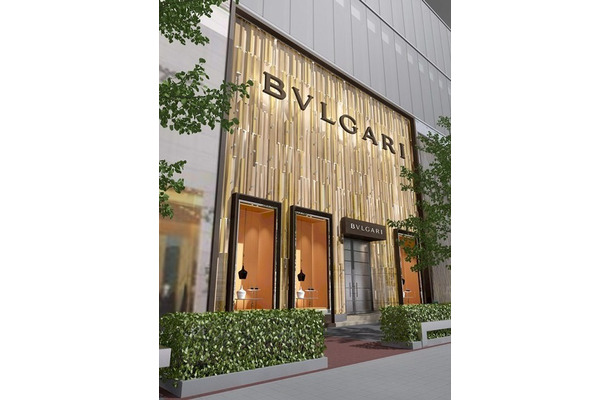 「ブルガリ（BVLGARI）」ヒルトンプラザウェスト店ファサードパース