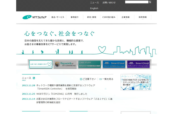 「NTTコムウェア」サイト