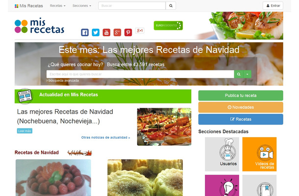 「Mis Recetas」サイト