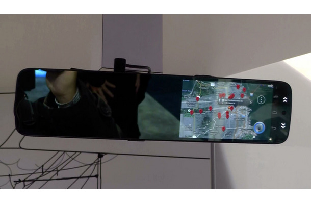 一見するとタダの“アドオン型ルームミラー”にしか見えない『Drive Agent Mirror』の試作機