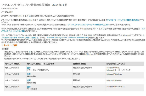 日本マイクロソフトによる発表