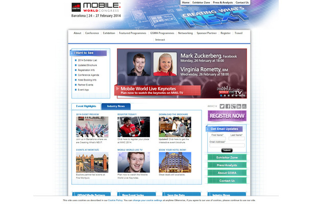 MWC 2014オフィシャルサイト