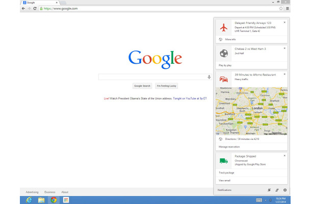 Google Nowがデスクトップ版Chromeで使用可能に