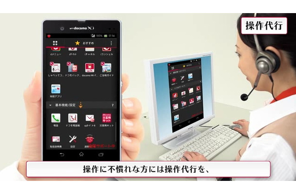 ドコモ「スマートフォンあんしん遠隔サポート」イメージ（紹介ムービーより）