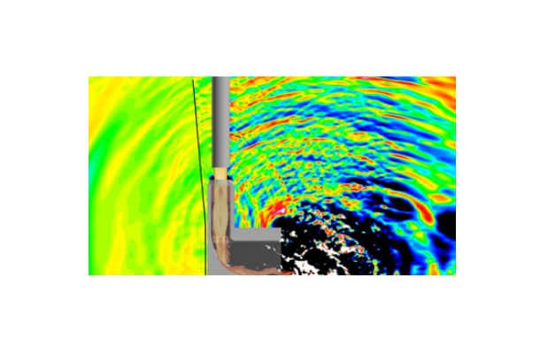 イプシロンロケットの低騒音射点シミュレーション（画像提供：JAXA/情報・計算工学センター）