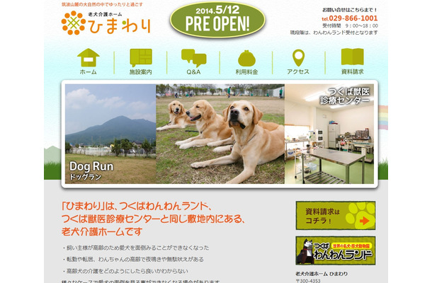 「老犬介護ホーム ひまわり」サイト