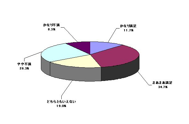 ケータイ端末の電池の持ちについての満足度