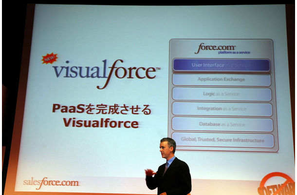 「Successforce LIVE 2007」に登壇した米セールスフォース・ドットコムの共同創業者・テクノロジー統括責任者のパーカー・ハリス氏は、Visualforceをアピールした。