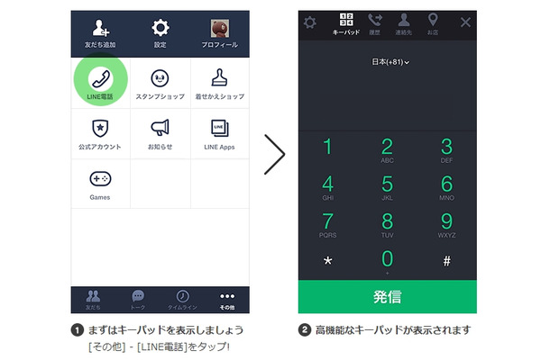 「LINE電話」の利用方法