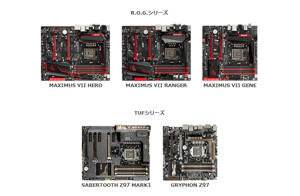 ASUS「9シリーズマザーボード」製品「R.O.G.」「TUF」