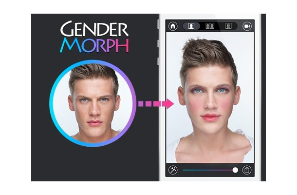 自分の顔を男女転換できるiPhoneアプリ「GenderMorph」