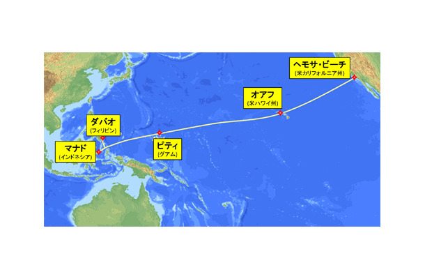 光海底ケーブル「SEA-US」敷設マップ