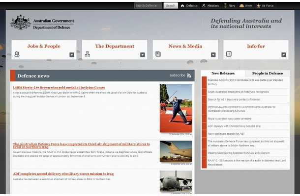オーストラリア国防省サイト