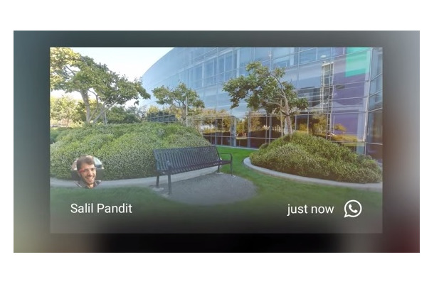 「Google Glass」にスマホのプッシュ通知が表示される