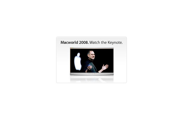 MacWorld 2008でのスティーブ・ジョブズ氏の基調講演