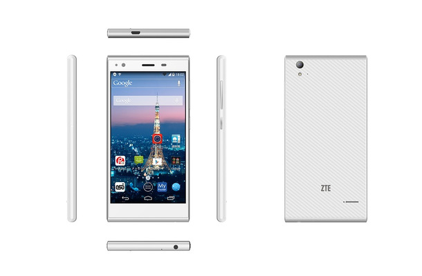 LTE対応のスマートフォン「Blade Vec 4G」（ZTE製）のホワイトモデル