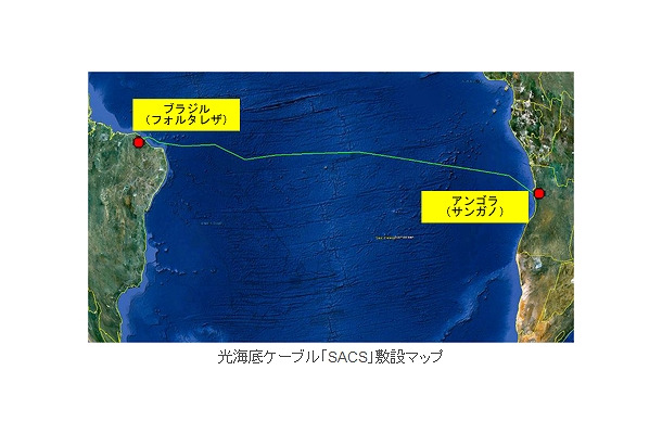 光海底ケーブル「SACS」敷設マップ
