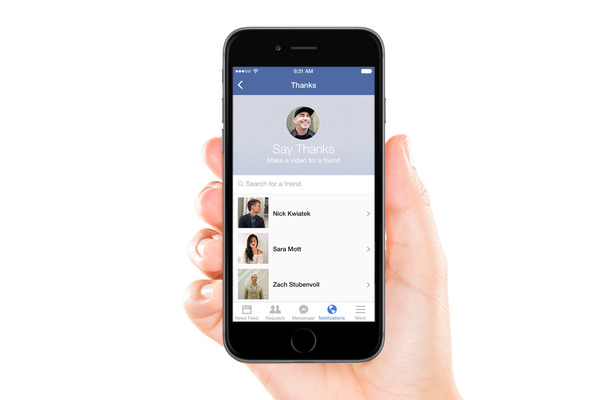 Facebookの新機能「Say Thanks」