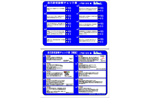 同HPでは住宅侵入盗の具体的事例や対策なども公開。「侵入に5分かかると泥棒の約7割が犯行をあきらめる」というデータもあり、基本的な防犯対策を見直せる。