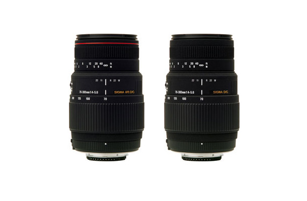 左から、「APO 70-300mm F4-5.6 DG MACRO」「70-300mm F4-5.6 DG MACRO」