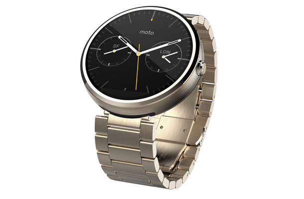 「Moto 360」23mm幅メタルバンドにゴールドモデル登場