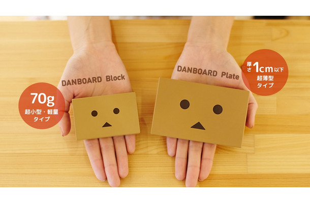 薄型モデル「DANBOARD Plate」（右）と軽量モデルの「DANBOARD Block」