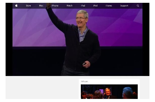 ティム・クックCEOが登場！（キャプチャ）