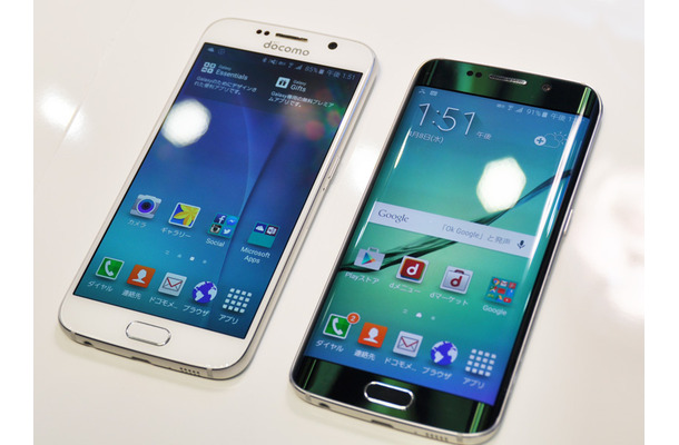 日本発売が決まったGALAXY S6（左）、GALAXY S6 Edge（右）。サムスンが落下テスト動画を公開