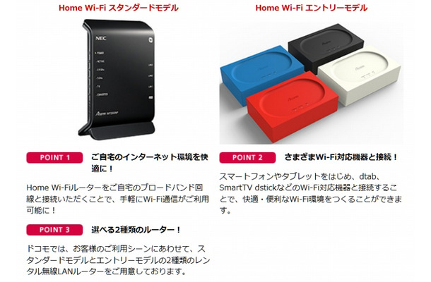 「Home Wi-Fiサービス」貸し出し機器