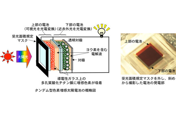 タンデム型色素増感太陽電池