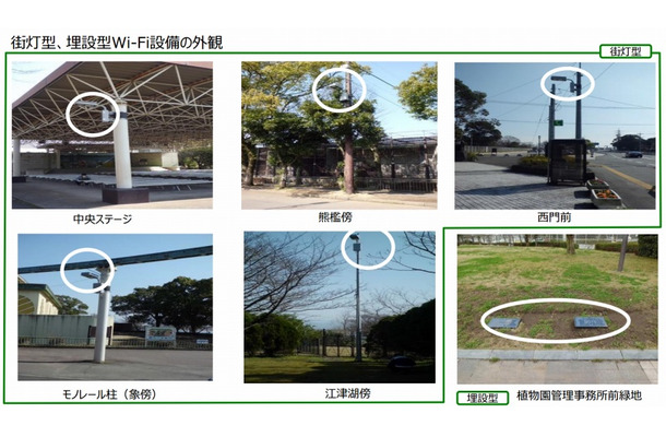 街灯型・埋設型Wi-Fi設備の外観