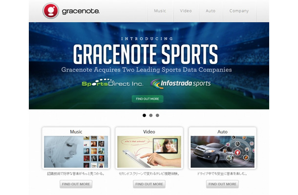 「Gracenote」サイト