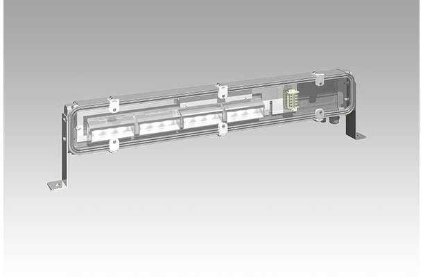 設計輝度は1.0cd/m2（2車線用）。60,000時間の長寿命設計LEDモジュールを採用してメンテナンスの経費を削減する。光源色は5,000K相当（画像はプレスリリースより）