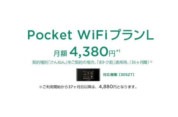 「Pocket WiFiプランL」概要
