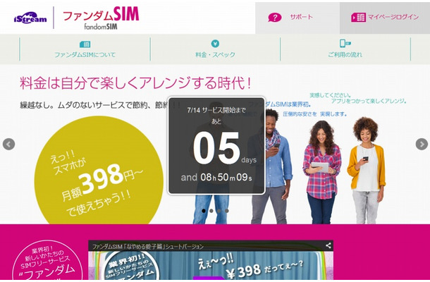 「ファンダムSIM」サイト