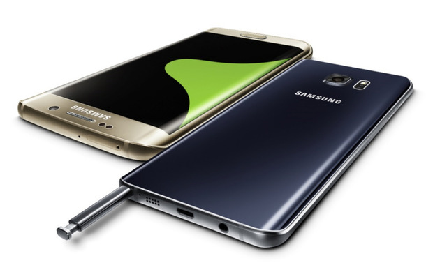 Galaxy S6 edge+（左側）とGalaxy Note5（右側）