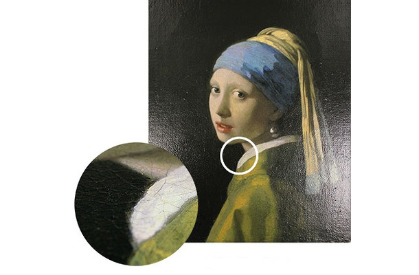 「真珠の耳飾りの少女」（フェルメール）のような油彩画も質感を再現できる