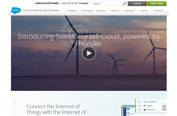 「Salesforce IoT Cloud」サイト