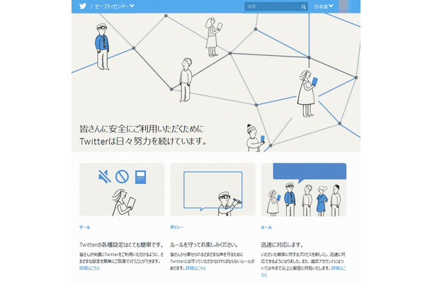 Twitter「セーフティセンター」ページ