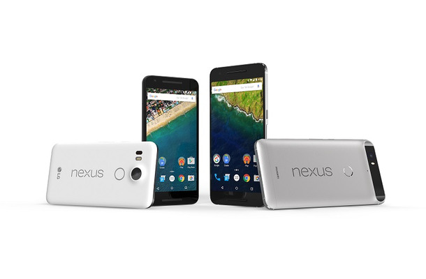 Android 6.0（Marshmallow）搭載の5.2型「Nexus 5X」（左）/5.7型「Nexus 6P」